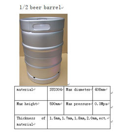 Customized 1/2bbl Stainless Steel Beer Keg With Brewing Equipment 58.6L Capacity